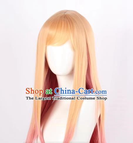 Dressing Doll Falls In Love Kitagawa Uimu Yellow Gradient Pink Lady Cos Anime Wig