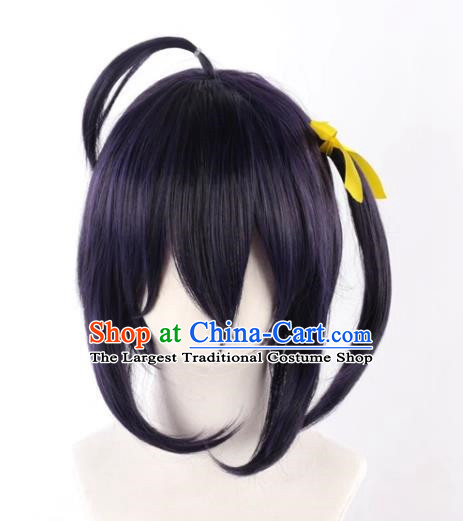 Chuunibyou Also Wants To Fall In Love With The Six Flowered Blue Purple And Black Hairband And Cosplay Wig