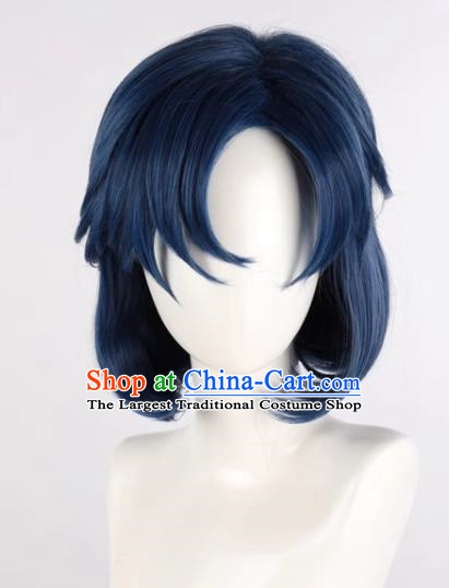 Sailor Moon Mizuno Ami Mercury Mixed With Blue Short Curly Hair Cos Anime Wig Fake Hair