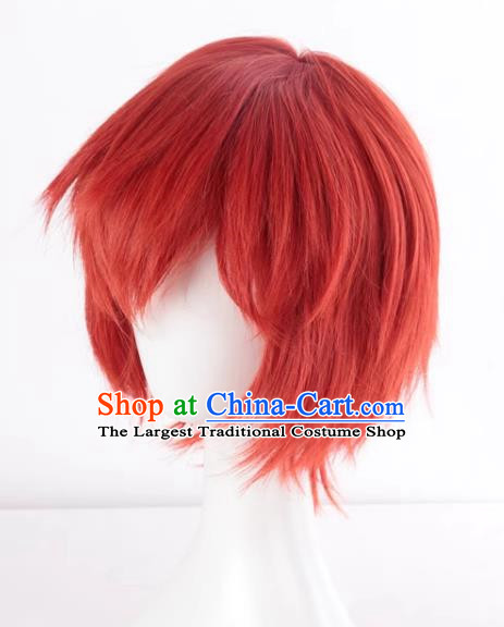 Assassination Classroom Akabane Industry Emiya Shirou Orange Red Short Hair Cos Wig Fake Hair