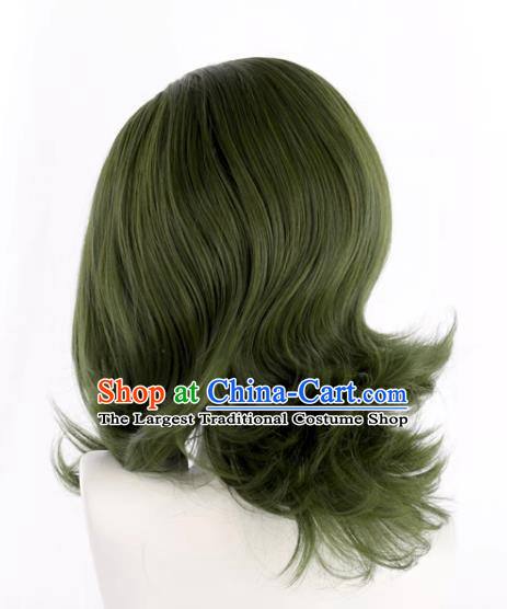 Movie Joker Mixed Green Short Curly Cosplay Wig