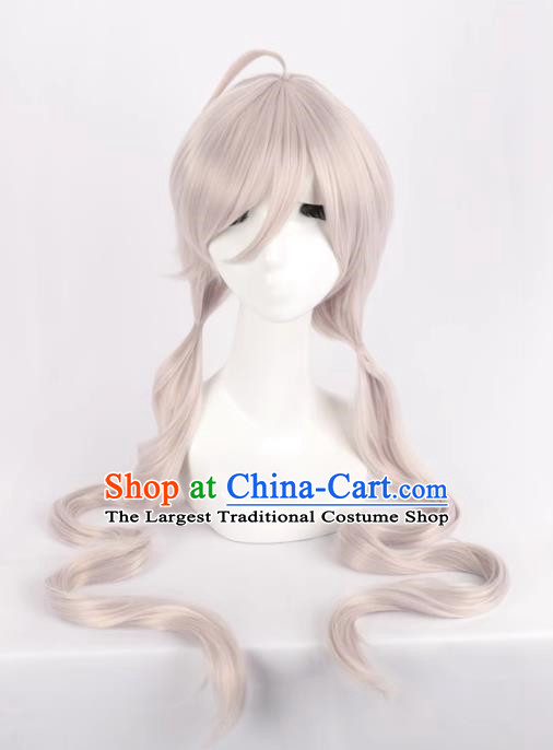 Yukiyin 100CM Cosplay Mixed Silver Double Ponytail Slender Straight Hair Wig