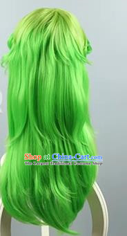 Niko Yellow Gradient Green Reversed COS Long Straight Hair Wig