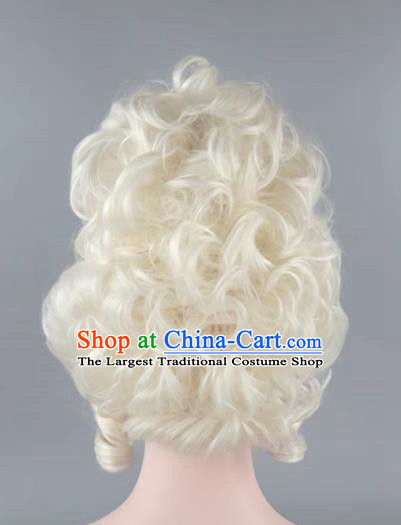 Fluffy Curly Hair Platinum Aristocratic Queen Palace Masquerade Cos Wig