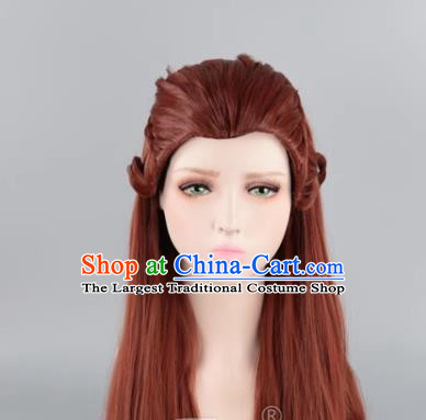 100CM Brown Beauty Pointed Elf Female Cosplay Anime Wig