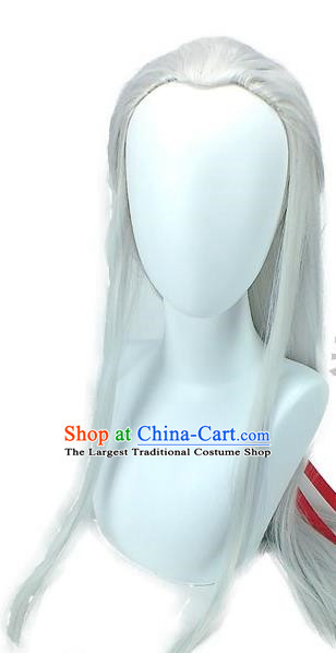 Ancient Costume Wig Male Ancient Style Knight Stage Performance Props Scholar Hanfu Immortal Fairy Style Cos Fake Headgear