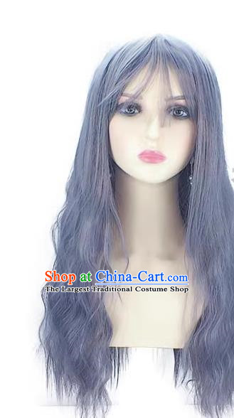 Japanese Wig For Women With Long Curly Hair Corn Rolls Wool Curly Long Hair Full Headgear