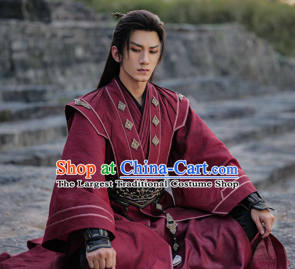China TV Series Mysterious Lotus Casebook Di Feisheng Replica Clothing Ancient Swordsman Leader Red Costumes