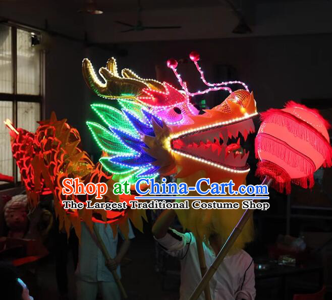 Chinese New Year Dragon Dance Costume Competition Dragon Head Traditional Lantern Festival Dragon LED Prop