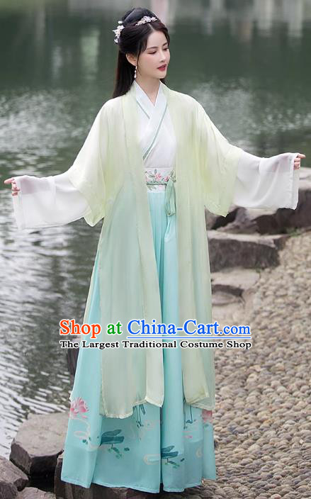 China Song Dynasty Costume Classical Dance Dress Ancient Hanfu Young Woman Ruqun Clothing