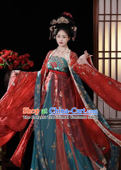 China Ancient Imperial Consort Costumes Traditional Hanfu Wedding Ruqun Legend of the Demon Cat Tang Dynasty Lady Yang Clothing