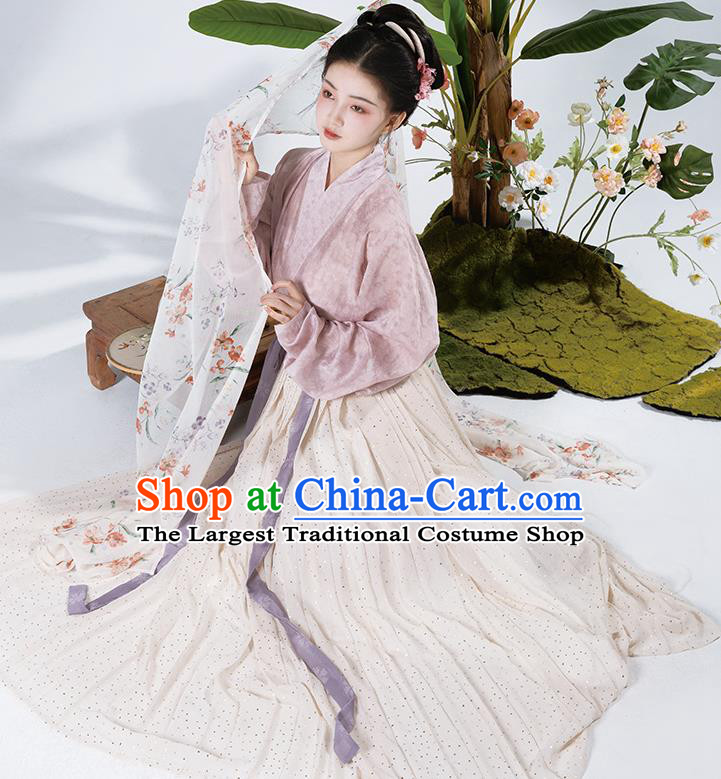 China Hanfu Blouse and Skirt Song Dynasty Noble Woman Costumes Ancient Young Mistress Clothing Complete Set