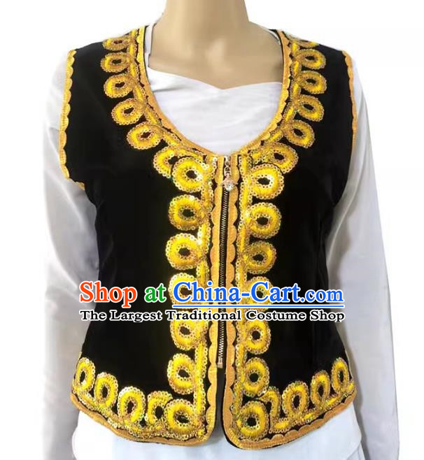 China Xinjiang dance Maixi Lapu gold velvet lace vest vest