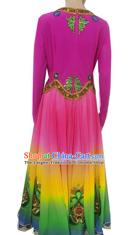 China Xinjiang dance costume big swing gradient dress