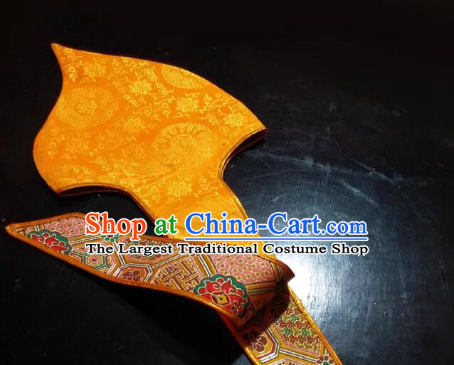 Traditional Tibetan Monk Hat Tsongkhapa Guru Yellow Headwear