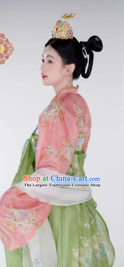 Chinese Tang Dynasty Princess Garments Clothing Ancient Palace Beauty Costumes Li Jingxun Hanfu Dress