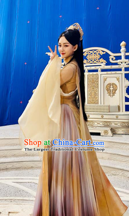 Chinese TV Series Love Between Fairy and Devil Clothing Ancient Goddess Dress Costumes
