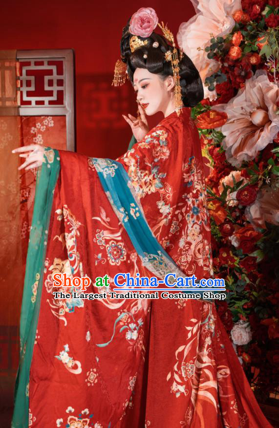 Chinese Traditional Wedding Costumes Tang Dynasty Empress Garments Ancient Bride Dress Clothing