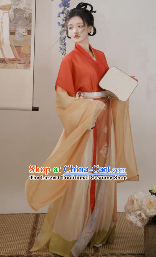 Chinese Flying Goddess Clothing Jin Dynasty Princess Garment Costumes Ancient Young Lady Hanfu Dresses