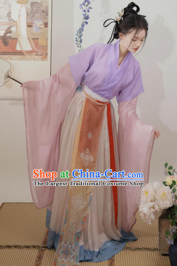 Chinese Ancient Flying Goddess Dresses Traditional Hanfu Clothing Southern and Northern Dynasties Princess Garment Costumes