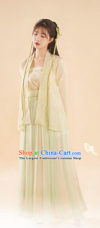Chinese Ancient Country Lady Clothing Song Dynasty Swordswoman Costumes Traditional Green Hanfu Dresses