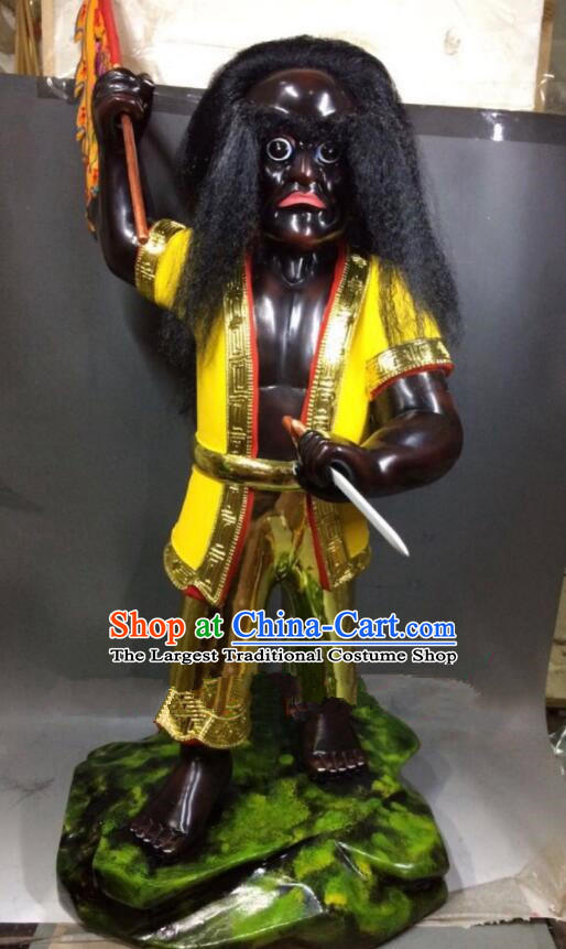 Handmade Wood Carving Na Tuk Kong Sculpture Malaysian God Statue