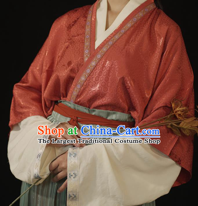 Chinese Ancient Young Woman Garment Costumes Traditional Hanfu Dresses Song Dynasty Noble Mistress Clothing