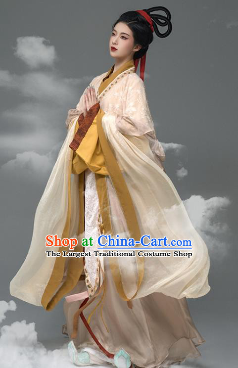 Chinese Traditional Luoshen Hanfu Dresses Jin Dynasty Imperial Empress Clothing Ancient Goddess Garment Costumes