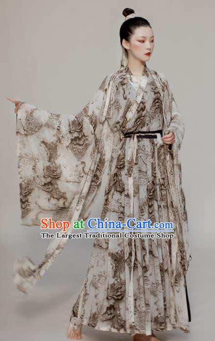 Chinese Ancient Young Childe Clothing Jin Dynasty Swordsman Hanfu Dress Traditional Scholar Garment Costumes