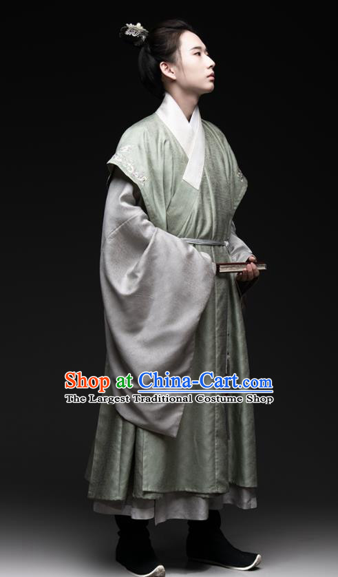 Chinese Ancient Scholar Clothing Ming Dynasty Swordsman Hanfu Traditional Priest Frock Garment Costumes