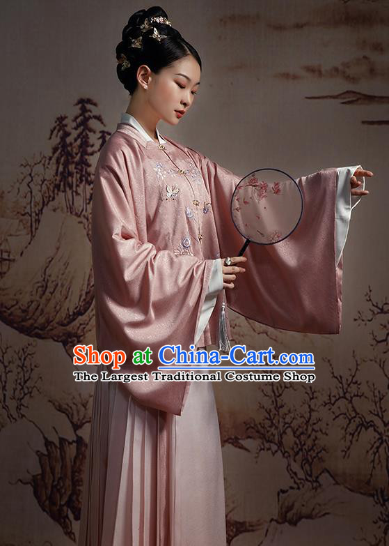 Chinese Ming Dynasty Noble Woman Costumes Traditional Hanfu Dress Ancient Imperial Consort Clothing Complete Set