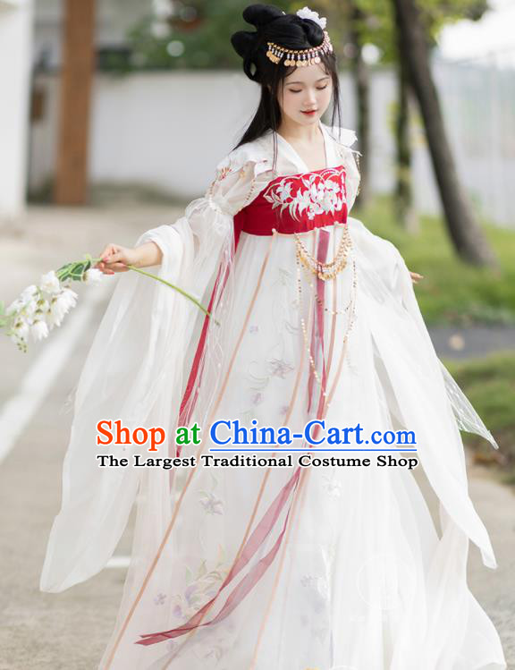 Chinese Ancient Goddess Hanfu Dress Southern and Northern Dynasties Palace Princess Garment Costumes