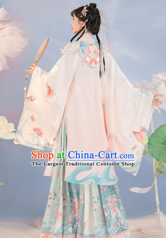 Chinese Traditional Hanfu Long Blouse and Skirt Ming Dynasty Young Lady Clothing Ancient Princess Dresses