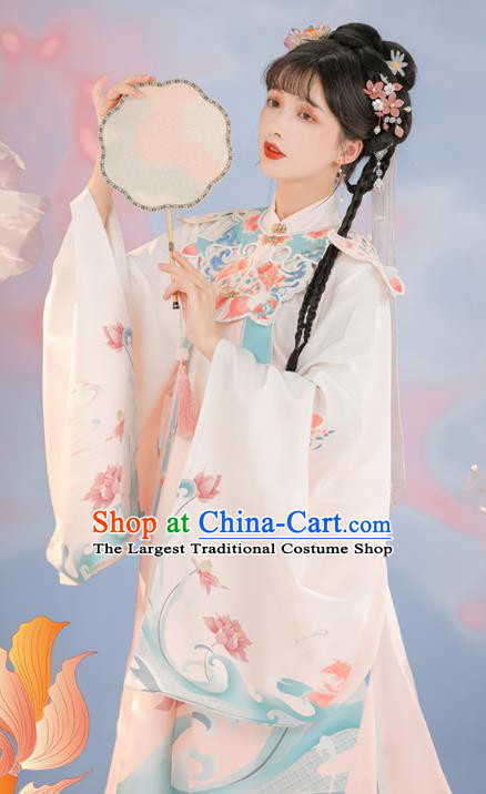 Chinese Traditional Hanfu Long Blouse and Skirt Ming Dynasty Young Lady Clothing Ancient Princess Dresses