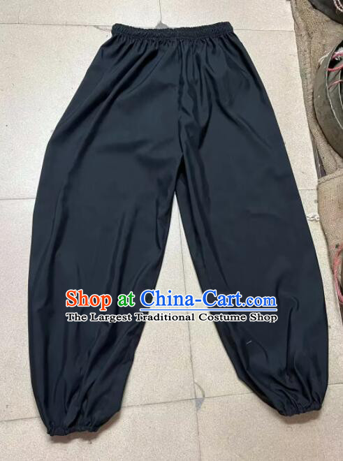 Chinese Handmade Black Lion Trousers Professional Lion Dancer Pants Kung Fu Pants
