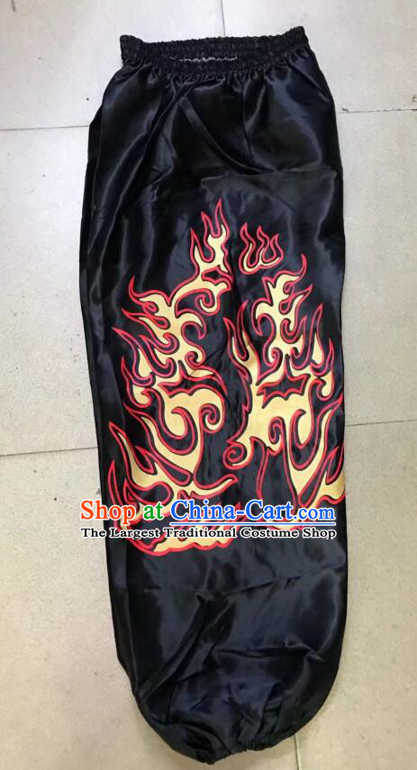 Chinese Handmade Black Lion Trousers Professional Lion Dancer Printing Pants Kung Fu Pants