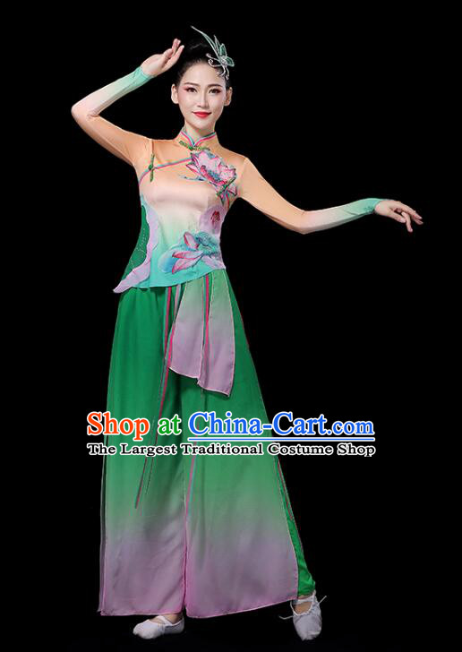 Chinese Yangko Dance Clothing Women Group Dance Fashion Folk Dance Outfit Lotus Dance Costumes