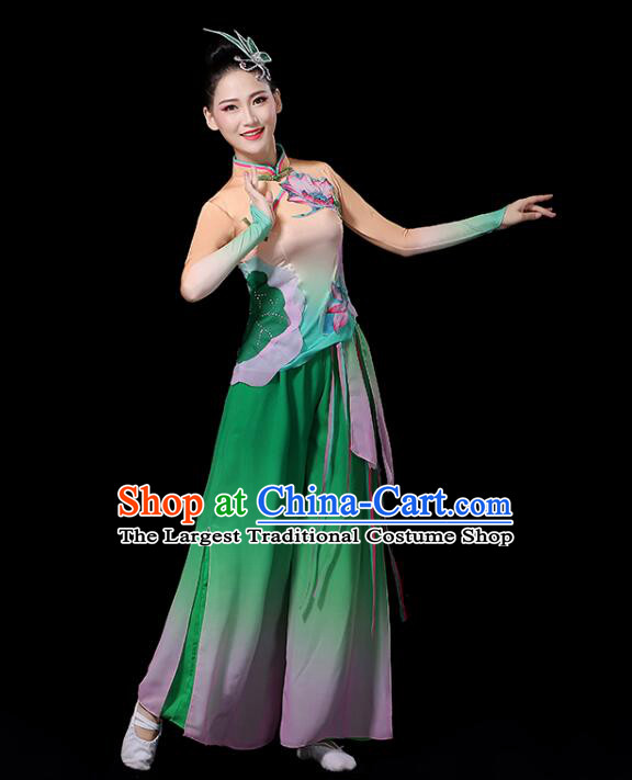 Chinese Yangko Dance Clothing Women Group Dance Fashion Folk Dance Outfit Lotus Dance Costumes