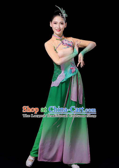 Chinese Yangko Dance Clothing Women Group Dance Fashion Folk Dance Outfit Lotus Dance Costumes