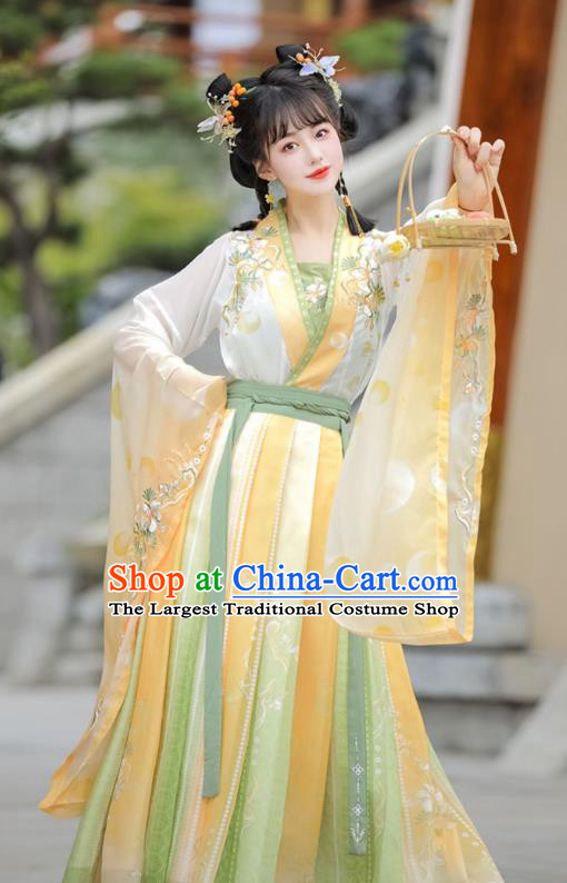 Chinese Southern and Northern Dynasties Young Lady Clothing Ancient Fairy Costume Traditional Dress