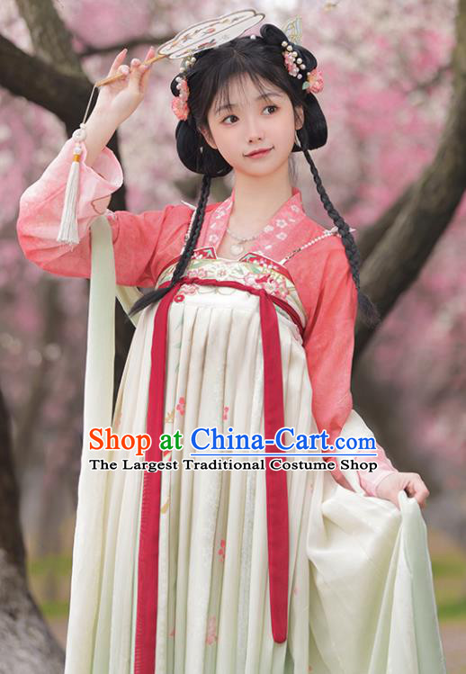 Chinese Ancient Young Woman Costume Traditional Ruqun Dress Tang Dynasty Princess Clothing