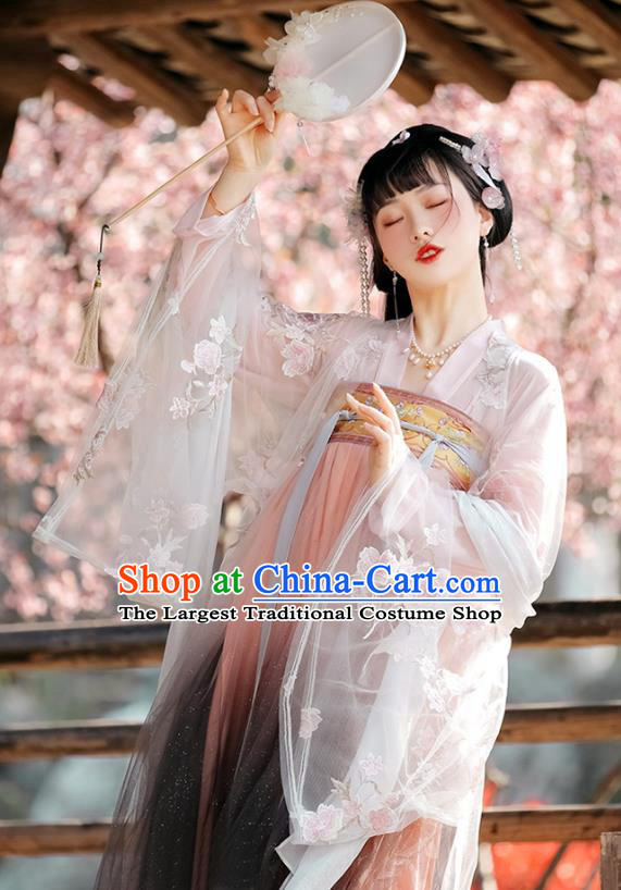 Chinese Traditional Hanfu Ruqun Pink Dresses Ancient Noble Woman Clothing Tang Dynasty Court Princess Costumes