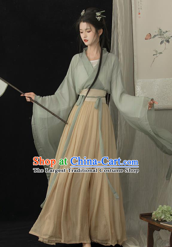 Chinese Ancient Swordswoman Clothing Jin Dynasty Young Lady Costumes Traditional Hanfu Dresses