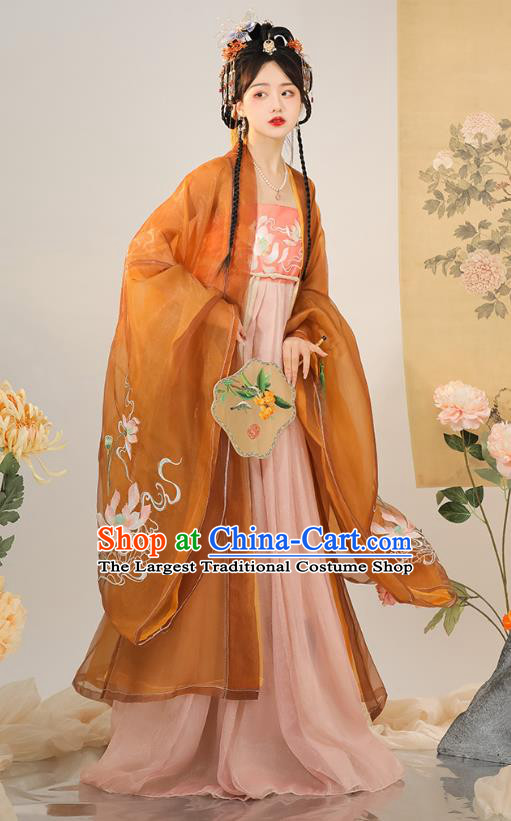 Chinese Ancient Noble Woman Clothing Tang Dynasty Court Empress Costumes Traditional Hanfu Ruqun Dresses