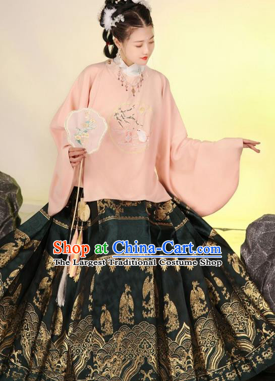 Chinese Female Hanfu Traditional Ma Mian Skirt Ming Dynasty Costumes Ancient Noble Lady Clothing Complete Set.