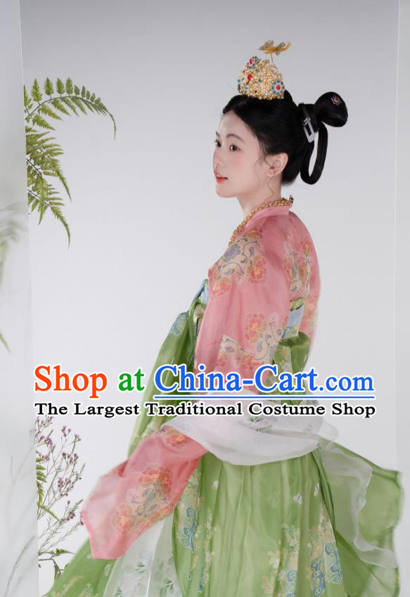 Chinese Hanfu Dresses Ancient Princess Costumes Tang Dynasty Palace Lady Clothing Ru Qun Complete Set