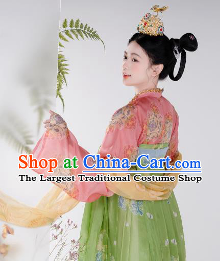 Chinese Hanfu Dresses Ancient Princess Costumes Tang Dynasty Palace Lady Clothing Ru Qun Complete Set