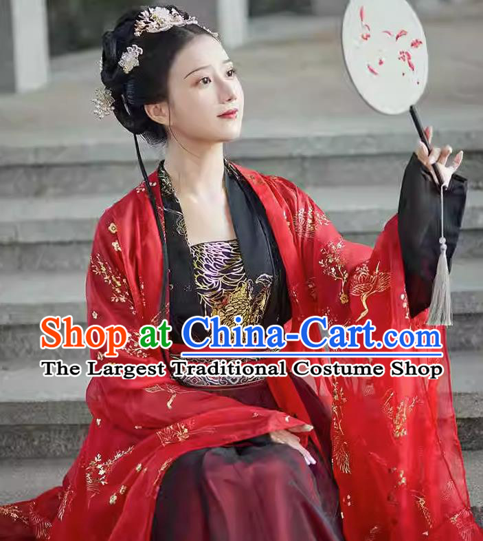 Chinese Tang Dynasty Young Woman Clothing Wedding Hanfu Dresses Ancient Palace Princess Garment Costumes