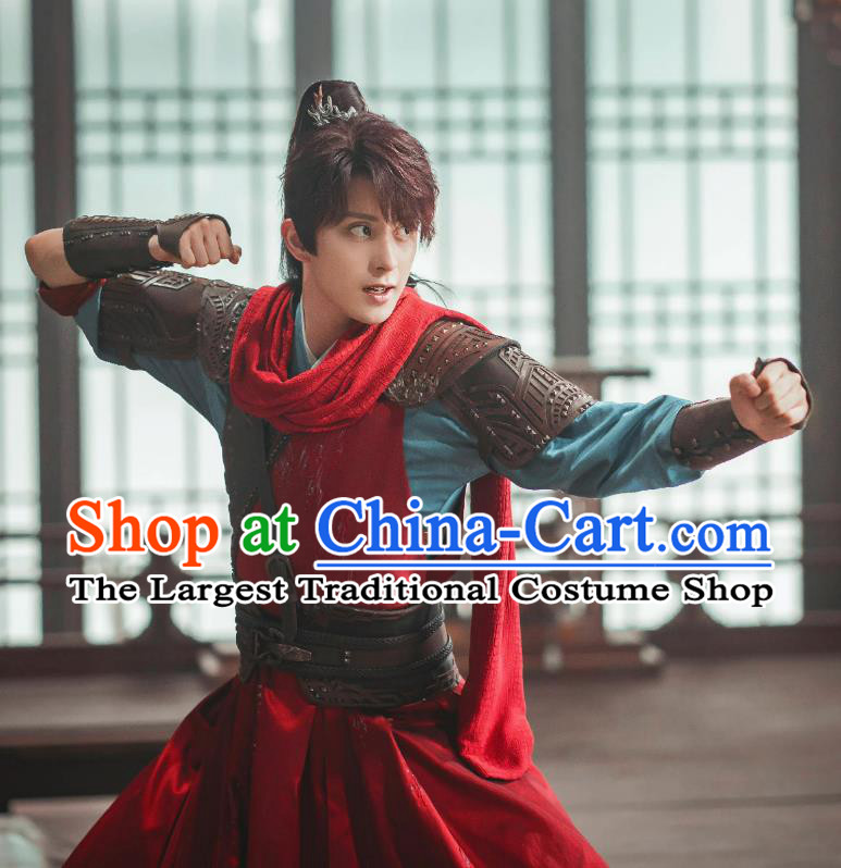 Chinese Ancient Young Hero Red Clothing TV Series The Blood of Youth Swordsman Lei Wuji Garment Costumes