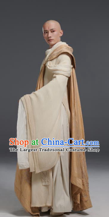 Chinese TV Series The Blood of Youth Wu Xin Garment Costumes Ancient Monk Swordsman Clothing